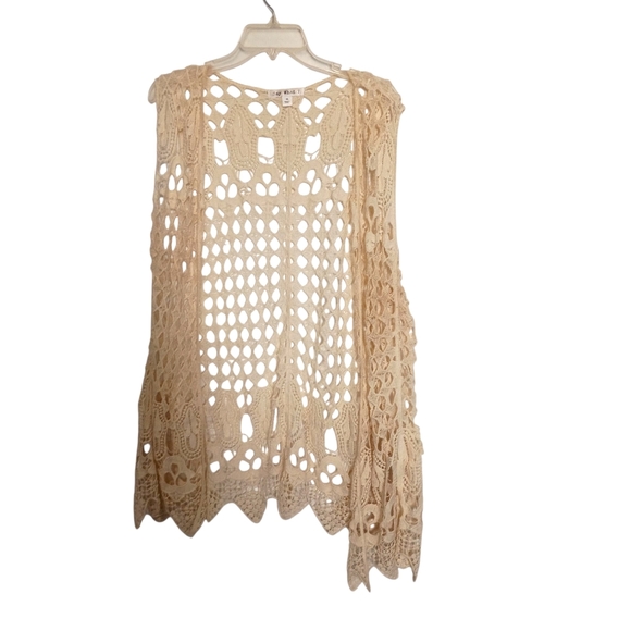 Say What? Jackets & Blazers - Say What? Elegant Crochet Cream Vest - Size XL